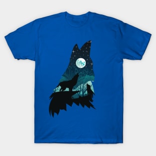 Wolf Howling with Forest T-Shirt